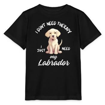 Gelber Labradorwelpe - Stanley/Stella Kinder T-Shirt MINI CREATOR  - Schwarz - Vorne - Mikhail (115cm)