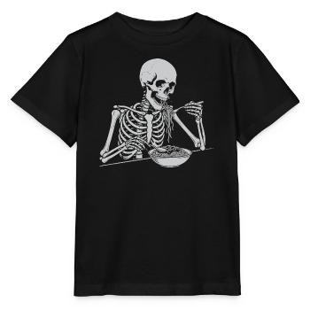 Skelett-Frühstücksschale - Stanley/Stella Kinder T-Shirt MINI CREATOR  - Schwarz - Vorne - Mikhail (115cm)