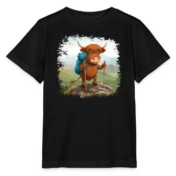 Hochland-Kuh-Abenteuer wandern - Stanley/Stella Kinder T-Shirt MINI CREATOR  - Schwarz - Vorne - Mikhail (115cm)