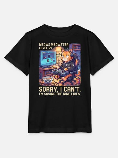 Meowster Level 99 Katzengamer - Stanley/Stella Kinder T-Shirt MINI CREATOR  - Schwarz