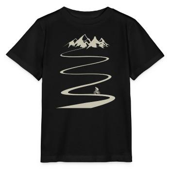 Fahrrad_auf_Kurven_in_die_Berge - Stanley/Stella Kinder T-Shirt MINI CREATOR  - Schwarz - Vorne - Mikhail (115cm)