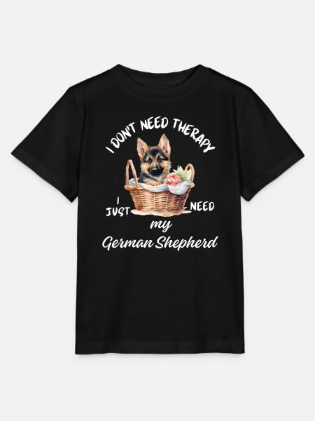 Deutscher Schäferhund-Korbwelpe - Stanley/Stella Kinder T-Shirt MINI CREATOR - Schwarz