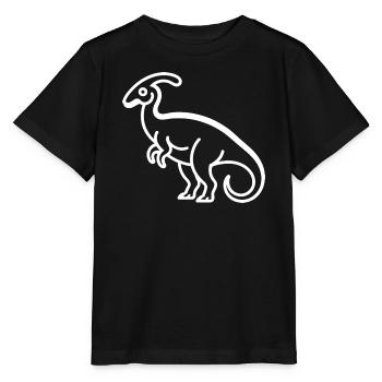 Dino-Liniengrafik mit Crest - Stanley/Stella Kinder T-Shirt MINI CREATOR  - Schwarz - Vorne - Mikhail (115cm)