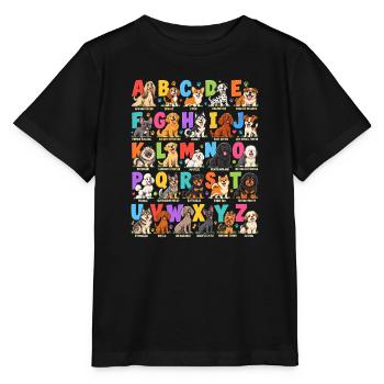 Hunde im bunten ABC - Stanley/Stella Kinder T-Shirt MINI CREATOR  - Schwarz - Vorne - Mikhail (115cm)