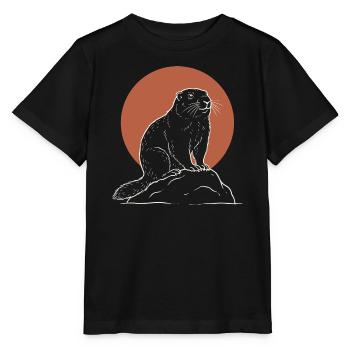 Murmeltier Berge Alpen Tier Natur Vintage - Stanley/Stella Kinder T-Shirt MINI CREATOR  - Schwarz - Vorne - Mikhail (115cm)