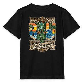 Bali Indonesia Buchstaben - Stanley/Stella Kinder T-Shirt MINI CREATOR  - Schwarz - Vorne - Mikhail (115cm)