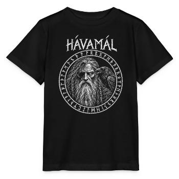 Hávamál – Odin und die Raben - Stanley/Stella Kinder T-Shirt MINI CREATOR  - Schwarz - Vorne - Mikhail (115cm)