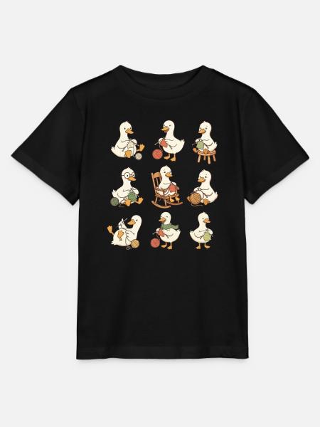Niedliches Gänsehäkeln – Häkelliebhaber – Häkelliebhaber - Stanley/Stella Kinder T-Shirt MINI CREATOR - Schwarz