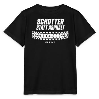 Schotter statt Asphalt Gravel Bike Reifen T-Shirt - Stanley/Stella Kinder T-Shirt MINI CREATOR  - Schwarz - Vorne - Mikhail (115cm)