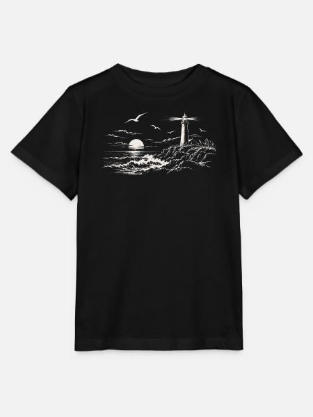 Leuchtturm am Abendmeer - Stanley/Stella Kinder T-Shirt MINI CREATOR - Schwarz