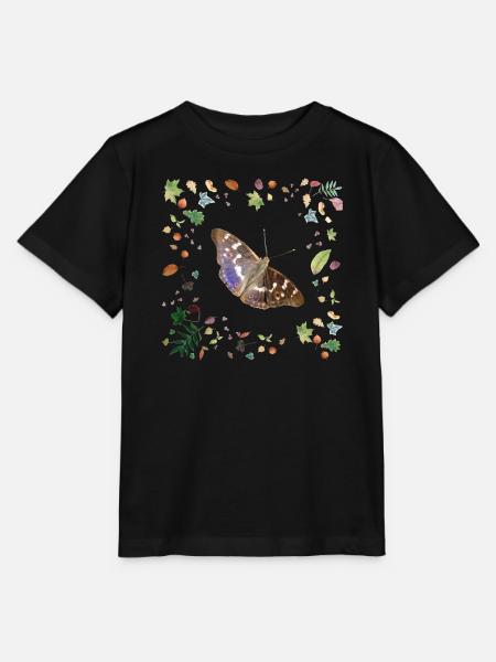 Kleiner Schillerfalter mit Herbstlaub - Stanley/Stella Kinder T-Shirt MINI CREATOR - Schwarz