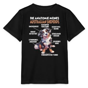  Australian Shepherd Hundehalter T Aussie Anatomie - Stanley/Stella Kinder T-Shirt MINI CREATOR  - Schwarz - Vorne - Mikhail (115cm)