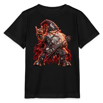 Heavy Metal Zwerg – Rocker mit E-Gitarre - Stanley/Stella Kinder T-Shirt MINI CREATOR  - Schwarz - Vorne - Mikhail (115cm)