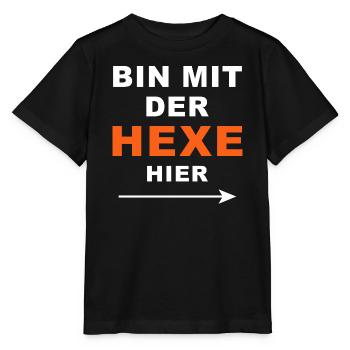 Bin mit der Hexe Lustiges Halloween - Stanley/Stella Kinder T-Shirt MINI CREATOR  - Schwarz - Vorne - Mikhail (115cm)