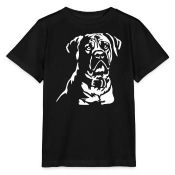 Boerboel Kopf "Black Edition" - Stanley/Stella Kinder T-Shirt MINI CREATOR  - Schwarz - Vorne - Mikhail (115cm)