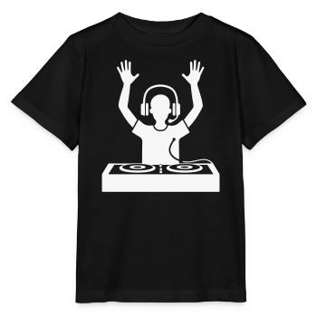 DJ Silhouette mit Kopfhörern - Stanley/Stella Kinder T-Shirt MINI CREATOR  - Schwarz - Vorne - Mikhail (115cm)