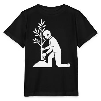 Pflanzende Hände beim Baumsetzen - Stanley/Stella Kinder T-Shirt MINI CREATOR  - Schwarz - Vorne - Mikhail (115cm)