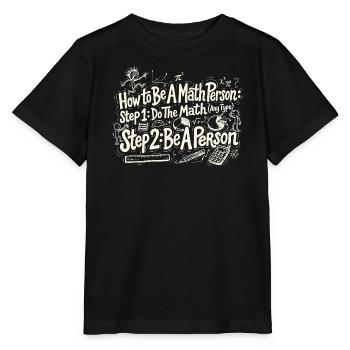 Wie man ein Mathe-Mensch wird Lustiger Cartoon-Mathelehrer - Stanley/Stella Kinder T-Shirt MINI CREATOR  - Schwarz - Vorne - Mikhail (115cm)