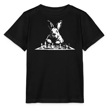 Hase spielt Schach - Stanley/Stella Kinder T-Shirt MINI CREATOR  - Schwarz - Vorne - Mikhail (115cm)