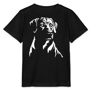 Rhodesian Ridgeback Kopf "Black Edition" - Stanley/Stella Kinder T-Shirt MINI CREATOR  - Schwarz - Vorne - Mikhail (115cm)