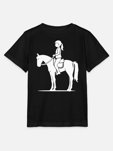 Reiterin Silhouette auf Pferd - Stanley/Stella Kinder T-Shirt MINI CREATOR  - Schwarz