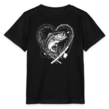 Passion Pêche Cœur de Pêcheur - Stanley/Stella Kinder T-Shirt MINI CREATOR  - Schwarz - Vorne - Mikhail (115cm)