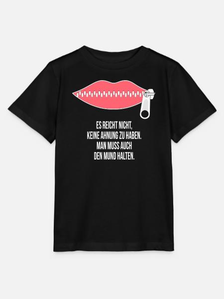 Reißverschluss Mund – Keine Ahnung, Mund halten - Stanley/Stella Kinder T-Shirt MINI CREATOR - Schwarz