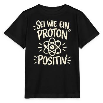 Sei wie ein Proton – positiv Vintage - Stanley/Stella Kinder T-Shirt MINI CREATOR  - Schwarz - Vorne - Mikhail (115cm)