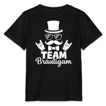 Team Bräutigam JGA Hochzeit Junggesellenabschied - Stanley/Stella Kinder T-Shirt MINI CREATOR  - Schwarz - Vorne - Mikhail (115cm)