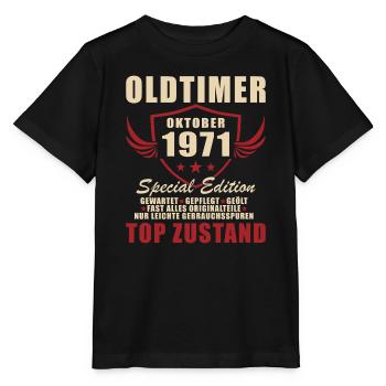 55. Geburtstag Geschenk Mann Best of Oktober 1971 - Stanley/Stella Kinder T-Shirt MINI CREATOR  - Schwarz - Vorne - Mikhail (115cm)