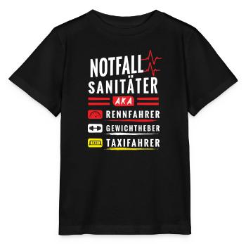 Notfallsanitäter aka Rennfahrer, Lustiges Motiv - Stanley/Stella Kinder T-Shirt MINI CREATOR  - Schwarz - Vorne - Mikhail (115cm)