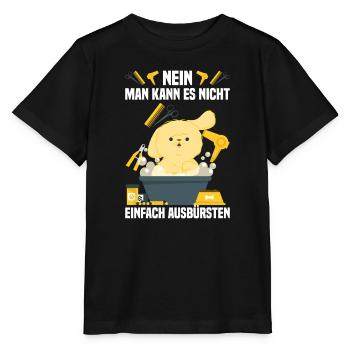 Nein, man kann es nicht einfach ausbürsten - Stanley/Stella Kinder T-Shirt MINI CREATOR  - Schwarz - Vorne - Mikhail (115cm)