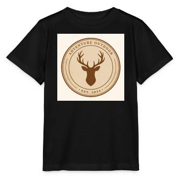 Adventure Outdoor Deer Head - Vintage Hunting Badg - Stanley/Stella Kinder T-Shirt MINI CREATOR  - Schwarz - Vorne - Mikhail (115cm)