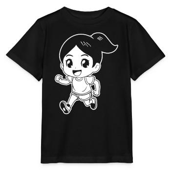Marathon Läuferin Comic Look - Stanley/Stella Kinder T-Shirt MINI CREATOR  - Schwarz - Vorne - Mikhail (115cm)