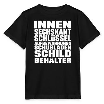 Sechskantschlüssel - Stanley/Stella Kinder T-Shirt MINI CREATOR  - Schwarz - Vorne - Mikhail (115cm)