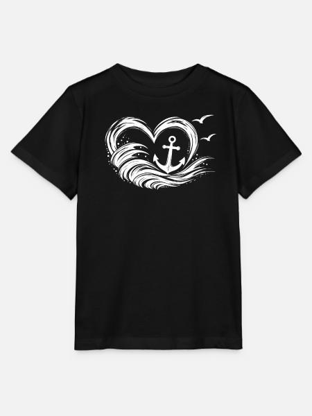Herzleuchtturm Wellenkunst - Stanley/Stella Kinder T-Shirt MINI CREATOR  - Schwarz
