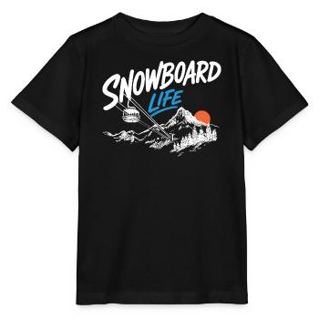 Snowboard Life Gondel Seilbahn & Berge Wintersport - Stanley/Stella Kinder T-Shirt MINI CREATOR  - Schwarz - Vorne - Mikhail (115cm)