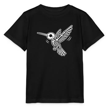 Süßes Skelett Kolibri Vogel Cartoon Weiß Shirt - Stanley/Stella Kinder T-Shirt MINI CREATOR  - Schwarz - Vorne - Mikhail (115cm)