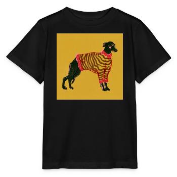 WHIPPET IN STREIFEN - Stanley/Stella Kinder T-Shirt MINI CREATOR  - Schwarz - Vorne - Mikhail (115cm)