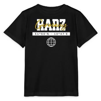 Harz Deutschland Koordinaten Reise Souvenir - Stanley/Stella Kinder T-Shirt MINI CREATOR  - Schwarz - Vorne - Mikhail (115cm)