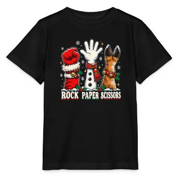 Festliches Stein Papier Schere Trio - Stanley/Stella Kinder T-Shirt MINI CREATOR  - Schwarz - Vorne - Mikhail (115cm)