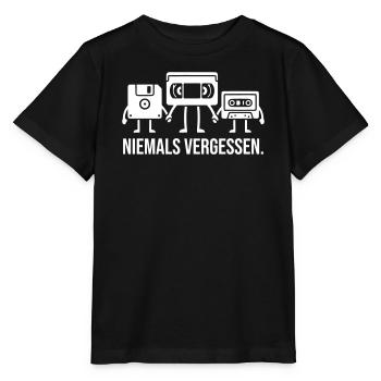 Niemals vergessen Diskette Videokassette Kassette - Stanley/Stella Kinder T-Shirt MINI CREATOR  - Schwarz - Vorne - Mikhail (115cm)