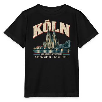 Köln Dom Skyline Nordrhein-Westfalen Geschenk - Stanley/Stella Kinder T-Shirt MINI CREATOR  - Schwarz - Vorne - Mikhail (115cm)