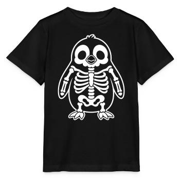 Süßes Skelett Pinguin Antarktis Vogel Cartoon Shir - Stanley/Stella Kinder T-Shirt MINI CREATOR  - Schwarz - Vorne - Mikhail (115cm)