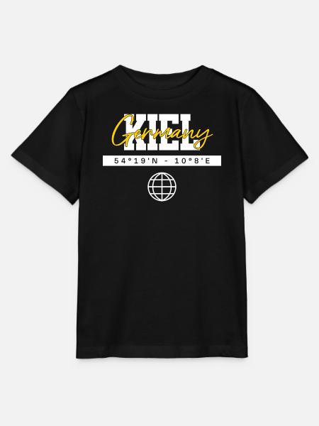 Kiel Deutschland Koordinaten Reise Souvenir - Stanley/Stella Kinder T-Shirt MINI CREATOR - Schwarz