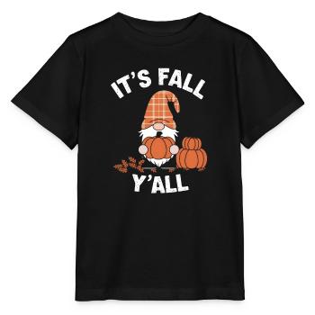 Es ist Herbst Euch alle Pumpkin Gnome Herbstdesign - Stanley/Stella Kinder T-Shirt MINI CREATOR  - Schwarz - Vorne - Mikhail (115cm)