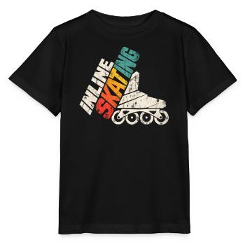 Inline Skating Retro Rollschuh Design - Stanley/Stella Kinder T-Shirt MINI CREATOR  - Schwarz - Vorne - Mikhail (115cm)