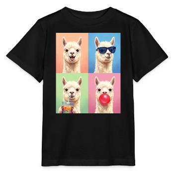 Alpakas Alpaka - Stanley/Stella Kinder T-Shirt MINI CREATOR  - Schwarz - Vorne - Mikhail (115cm)