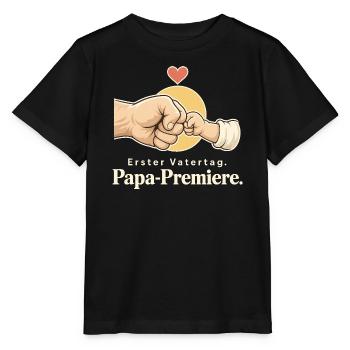 Erster Vatertag Papa-Premiere neuer Papa - Stanley/Stella Kinder T-Shirt MINI CREATOR  - Schwarz - Vorne - Mikhail (115cm)