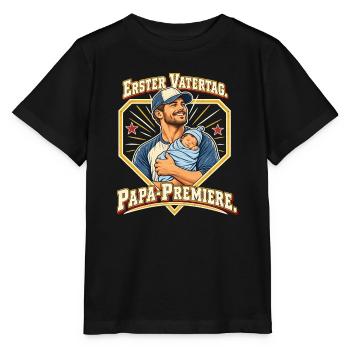 Erster Vatertag Papa Premiere Neuer Papa - Stanley/Stella Kinder T-Shirt MINI CREATOR  - Schwarz - Vorne - Mikhail (115cm)